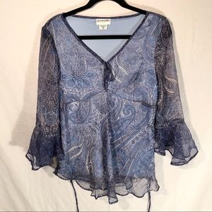 Motherhood Maternity Blue 3/4 Sleeve Blouse Size M